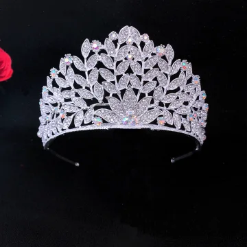 Barokowy Srebrny Rhinestone Stop Ozdoby Do Włosów Ślubne Ślub Tiara 2022