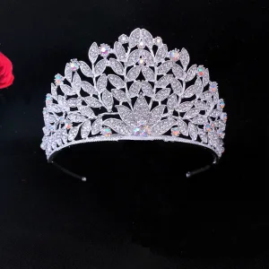 Barocke Silber Strass Legierung Haarschmuck Braut Hochzeit Tiara 2022
