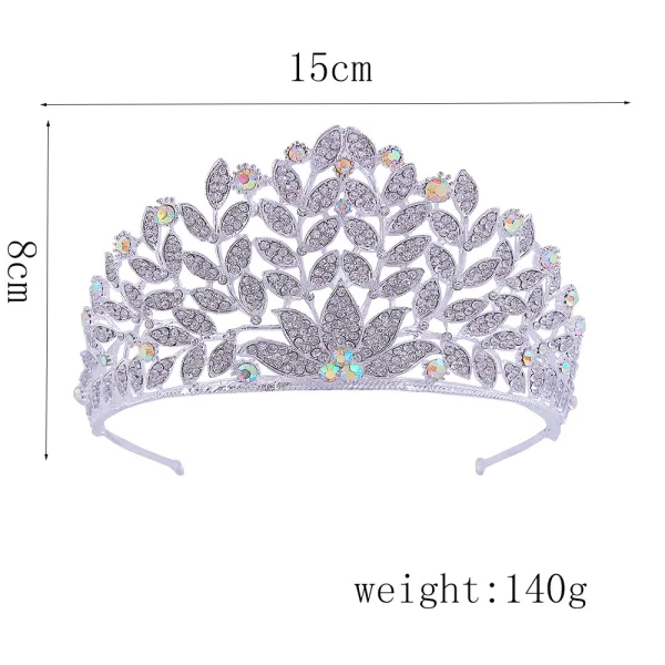 Baroque Silver Rhinestone Alloy Bridal Hair Accessories Wedding Tiara 2022