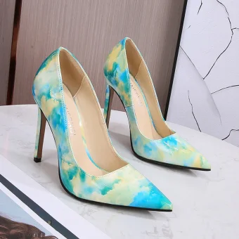 Chic Beautiful Sky Blue Gradient Color Prom Pumps 2023 11 Cm Stiletto Heels Pointed Toe Pumps High Heels