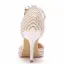 Charmant Sexy Gold Perle Strass Sommer Brautschuhe 2023 Knöchelriemen 9 cm Stilettos Spitzschuh Hochzeit Hochhackige