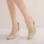 Charmant Sexy Gold Perle Strass Sommer Brautschuhe 2023 Knöchelriemen 9 cm Stilettos Spitzschuh Hochzeit Hochhackige