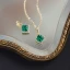 Vintage / Retro Gold Sterling Silver Rhinestone Green Zircon Necklaces Accessories 2023