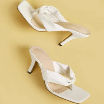 Sexy Blanche Été Vêtement De Rue Sandales Femme 2022 9 Cm Talons Aiguilles Peep Toes Bout Ouvert Sandales Talons Hauts