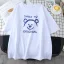 Summer Street Wear White Cartoon Loose T-Shirts 2021 Cotton Scoop Neck Short Sleeve Women's Tops