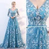 Carnivalprom Dames prinses Quinceanera jurken kant avondjurken lange trouwjurken elegante baljurk, zwart, 44