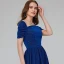 Chic / Beautiful Royal Blue Mother Of The Bride Dresses 2020 A-Line / Princess Floor-Length / Long Short Sleeve Backless Beading Sequins Wedding Evening Party Wedding Party Dresses