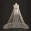 Classic Elegant Cathedral Train White Wedding Tulle Appliques Beading 3 m Wedding Veils 2018