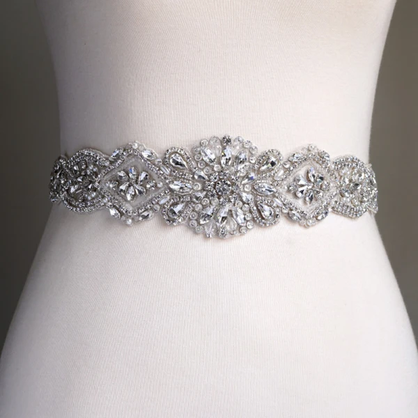 Chic / Belle Or Rose Promo Rubans 2020 Satin Métal Fait main Perlage Cristal Perle Faux Diamant Soirée Accessorize
