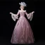 Vintage / Retro Medieval Candy Pink Ball Gown Prom Dresses 2021 Floor-Length / Long Long Sleeve 3D Lace Flower Embroidered Handmade  Beading Pearl Lace