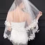 Chic / Beautiful 2017 1.5 m White Lace Tulle Appliques Outdoor / Garden Wedding Veils