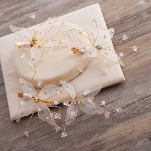 Lovely Glamorous Gold Butterfly Headpieces 2019 Handmade Beading Crystal Rhinestone Wedding Evening Party Prom Accessories