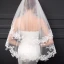Chic / Beautiful 2017 1.5 m White Lace Tulle Appliques Outdoor / Garden Wedding Veils