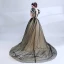 Klassisch Elegante Schwarz Ballkleider 2018 Tülle V-Ausschnitt Ballkleid Lange Applikationen Rückenfreies Stickerei Festliche Kleider