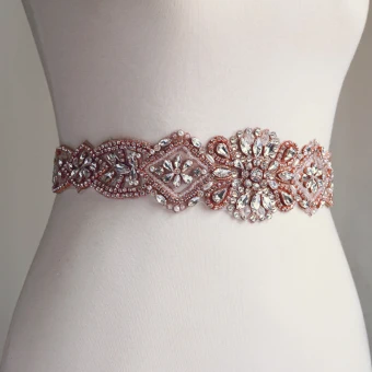 Chic Belle Or Rose Promo Rubans 2020 Satin Métal Fait Main Perlage Cristal Perle Faux Diamant Soirée Accessorize