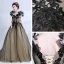 Klassisch Elegante Schwarz Ballkleider 2018 Tülle V-Ausschnitt Ballkleid Lange Applikationen Rückenfreies Stickerei Festliche Kleider