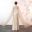 Scintillantes Bling Bling Champagne Longue Robe De Soirée 2018 Princesse Tulle U-Cou Perlage Paillettes Soirée Robe De Ceremonie