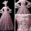 Vintage / Retro Medieval Candy Pink Ball Gown Prom Dresses 2021 Floor-Length / Long Long Sleeve 3D Lace Flower Embroidered Handmade  Beading Pearl Lace