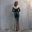 Chic / Beautiful Black Sequins Evening Dresses 2022 Trumpet / Mermaid Scoop Neck Long Sleeve Floor-Length / Long Evening Party Formal Dresses
