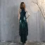 Scintillantes Vert Foncé Perlage Paillettes Asymétrique Robe De Cocktail 2024 Princesse Encolure Dégagée Sans Manches Dos Nu Cocktail