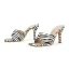 Fashion Black Street Wear Zebra Striped Womens Sandals 2022 9 cm Stiletto Heels Open / Peep Toe Sandals High Heels