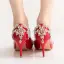 Schöne Rot Abend Strass Pumps 2023 7 cm Stilettos Spitzschuh Pumps Hochhackige