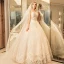 Chic / Beautiful Sparkly Wedding Dresses 2017 Scoop Neck Sleeveless Church Ivory Ball Gown Lace Appliques Crystal Rhinestone Floor-Length / Long