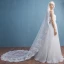 Elegant 2017 2.5 m Hvit Appliques Blonder Tyll Hage / utendørs Brudeslør