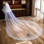 Charmant Blanche Royal Train Mariage Tulle En Dentelle Appliques Fleur 4 m Voile De Mariée 2018