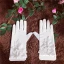 Chic / Beautiful White Bridal Gloves 2020 Appliques Flower Pearl Lace Tulle Bridal Prom Wedding Accessories