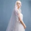 Elegant 2017 2.5 m Hvit Appliques Blonder Tyll Hage / utendørs Brudeslør