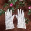 Chic / Beautiful White Bridal Gloves 2020 Appliques Flower Pearl Lace Tulle Bridal Prom Wedding Accessories