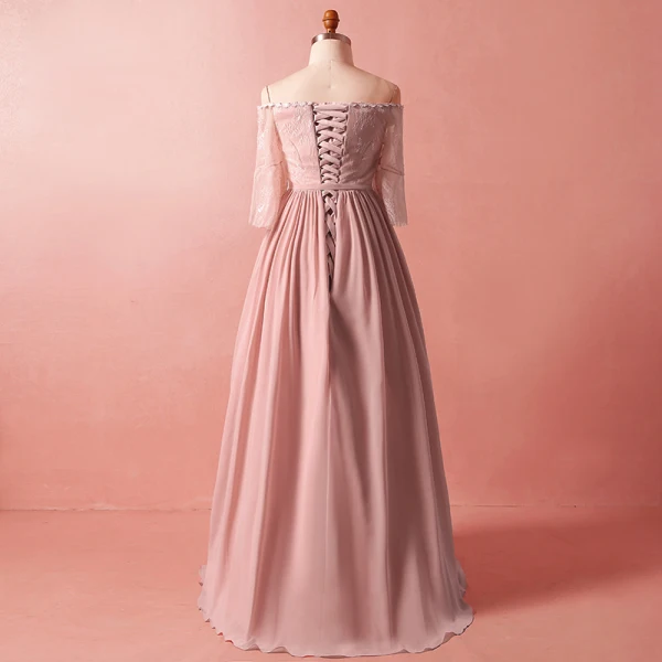 Klassisk Eleganta Rodnande Rosa Extra Stor Storlek Aftonklänningar 2018 Chiffong Appliqués Halterneck Afton Formella Klänningar