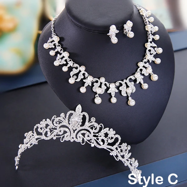 Fine 2017 Rød Sølv Krystall Rhinestone Metall Tiara Brudesmykker