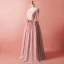 Klassisk Eleganta Rodnande Rosa Extra Stor Storlek Aftonklänningar 2018 Chiffong Appliqués Halterneck Afton Formella Klänningar