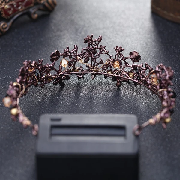 Classic Elegant Purple Bridal Jewelry 2017 Metal Beading Crystal Rhinestone Headpieces Prom Accessories