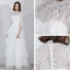 Modern / Fashion White Floor-Length / Long Wedding 2018 A-Line / Princess Tulle High Neck Puffy Lace-up Beach Wedding Dresses