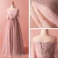 Klassisk Eleganta Rodnande Rosa Extra Stor Storlek Aftonklänningar 2018 Chiffong Appliqués Halterneck Afton Formella Klänningar