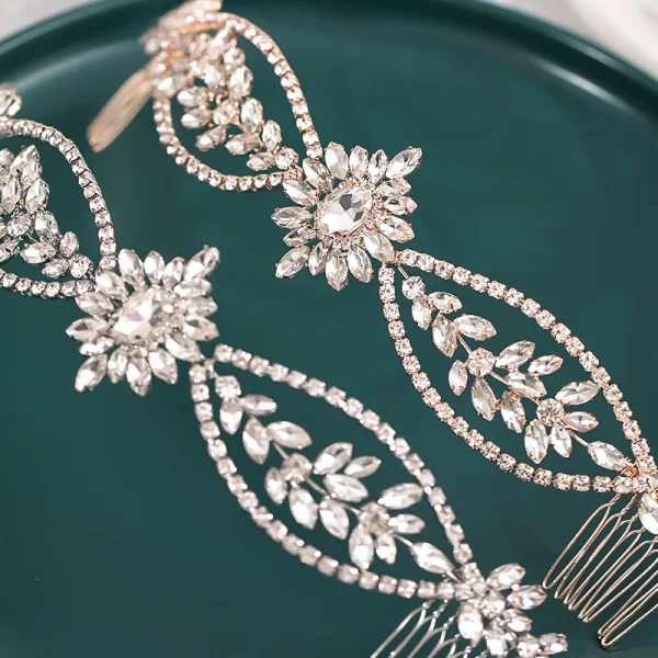 Chic / Beautiful Silver Rhinestone Tassel Wedding Bridal Jewelry 2022 Alloy Tiara Body Jewellery