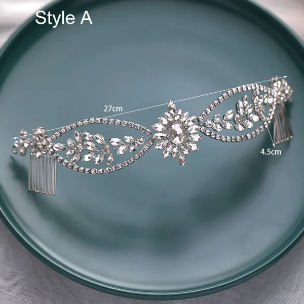 Chic / Beautiful Silver Rhinestone Tassel Wedding Bridal Jewelry 2022 Alloy Tiara Body Jewellery