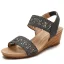 Roman Brown Street Wear Rivet Womens Sandals 2022 5 cm Wedges Open / Peep Toe Sandals