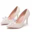 Élégant Blanche Perle Cristal Chaussure De Mariée 2025 Mariage 9 cm Talons Aiguilles À Bout Pointu Escarpins Talons Hauts