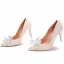 Charming White Crystal Wedding Shoes 2023 Pearl 9 cm Stiletto Heels Pointed Toe Wedding Pumps High Heels