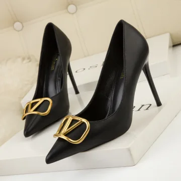 Simple Noire Bureau Ol Escarpins 2022 9 Cm Talons Aiguilles À Bout Pointu Escarpins Talons Hauts