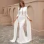 Chic / Beautiful White Trumpet / Mermaid Evening Dresses 2022 Scoop Neck Long Sleeve Sweep Train Evening Party Formal Dresses