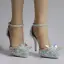 Charmant Multi-Couleurs Faux Diamant Cristal Chaussure De Mariée 2023 Bride Cheville 9 cm Talons Aiguilles À Bout Pointu Mariage Sandales Talons Hauts