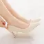 Elegant Pearl Beige Wedding Shoes 2023 7 cm Stiletto Heels Pointed Toe Wedding Pumps High Heels