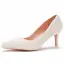 Elegant Pearl Beige Wedding Shoes 2023 7 cm Stiletto Heels Pointed Toe Wedding Pumps High Heels