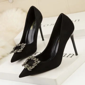 Chic Belle Noire Faux Diamant Soirée Escarpins 2022 9 Cm Talons Aiguilles À Bout Pointu Escarpins Talons Hauts