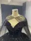 Sparkly Black Sequined Quinceañera Prom Dresses 2026 Sequins Formal Dresses With Cloak Crossed Straps Floor-Length / Long Off-The-Shoulder Ball Gown
